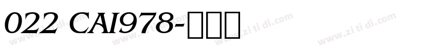 022 CAI978字体转换